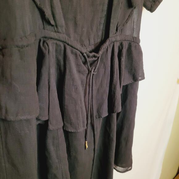 Free people In the Mood for Love tiered ruffle backless black mini dress size S - Picture 8 of 8